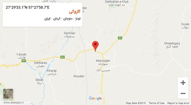 روستای کازوکی بر روی نقشه