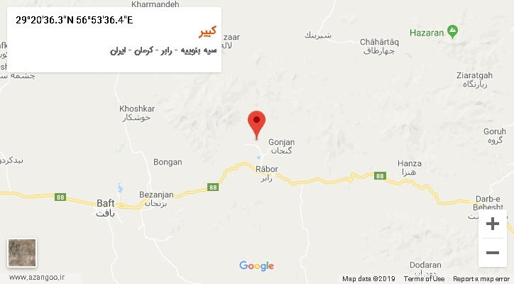 روستای کبیر بر روی نقشه