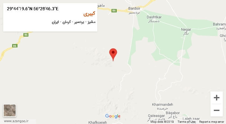 روستای کبیری بر روی نقشه