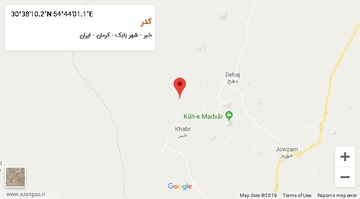 روستای کدر بر روی نقشه