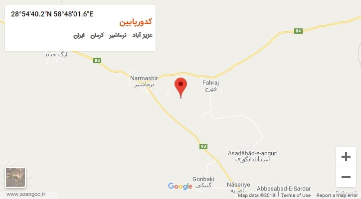 روستای کدورپایین بر روی نقشه