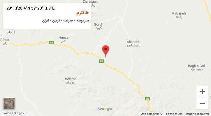 روستای خاکنرم بر روی نقشه