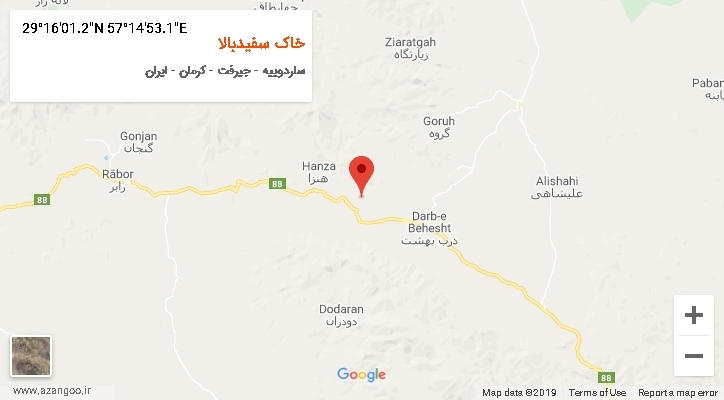 روستای خاک سفیدبالا بر روی نقشه