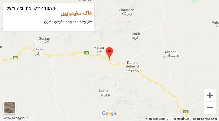 روستای خاک سفیدپایین بر روی نقشه