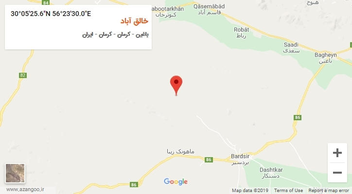 روستای خالق آباد بر روی نقشه