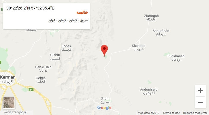 روستای خالصه بر روی نقشه