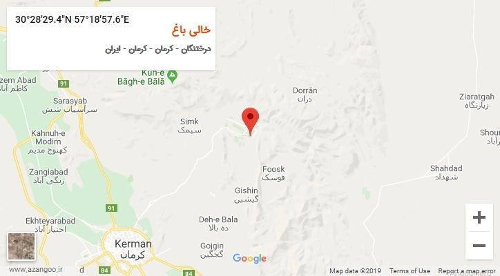 روستای خالی باغ بر روی نقشه