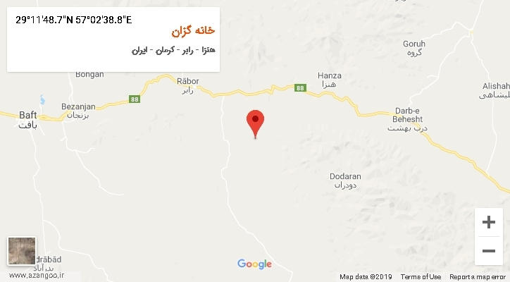 روستای خانه گزان بر روی نقشه