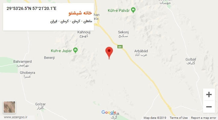 روستای خانه شیشتو بر روی نقشه