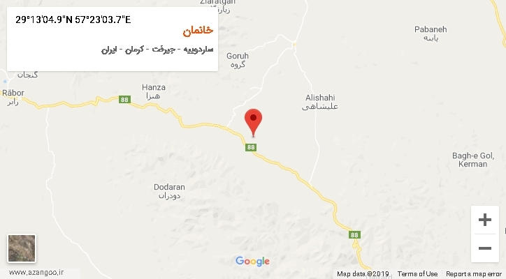 روستای خانمان بر روی نقشه