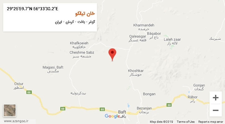 روستای خان تیلکو بر روی نقشه