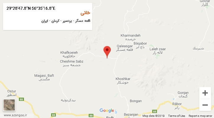 روستای خانی بر روی نقشه
