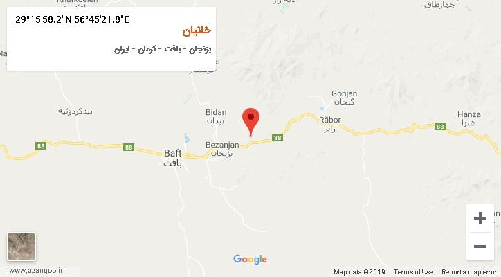 روستای خانیان بر روی نقشه