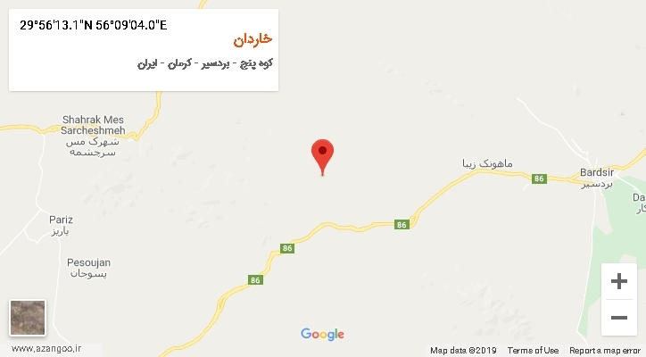 روستای خاردان بر روی نقشه