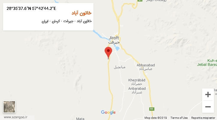 روستای خاتون آباد بر روی نقشه