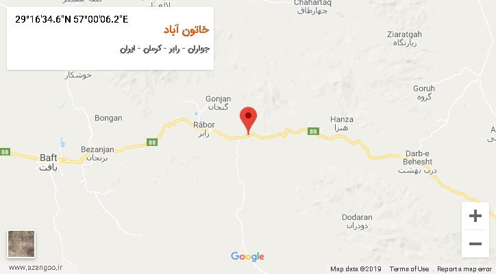 روستای خاتون آباد بر روی نقشه
