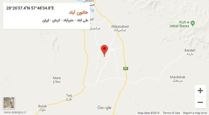 روستای خاتون آباد بر روی نقشه