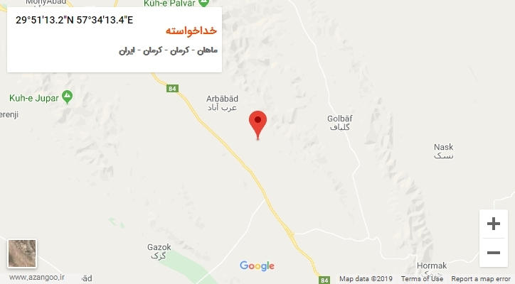 روستای خداخواسته بر روی نقشه