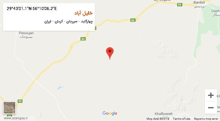 روستای خلیل آباد بر روی نقشه