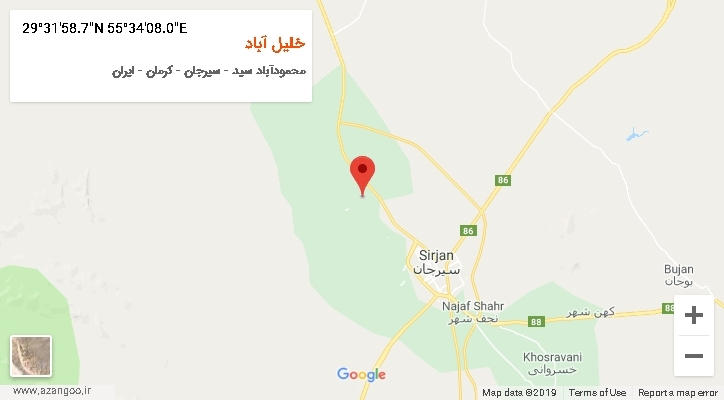 روستای خلیل آباد بر روی نقشه
