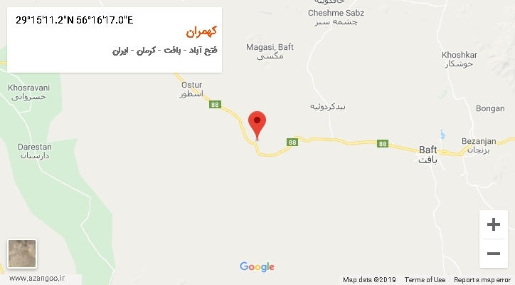 روستای کهمران بر روی نقشه