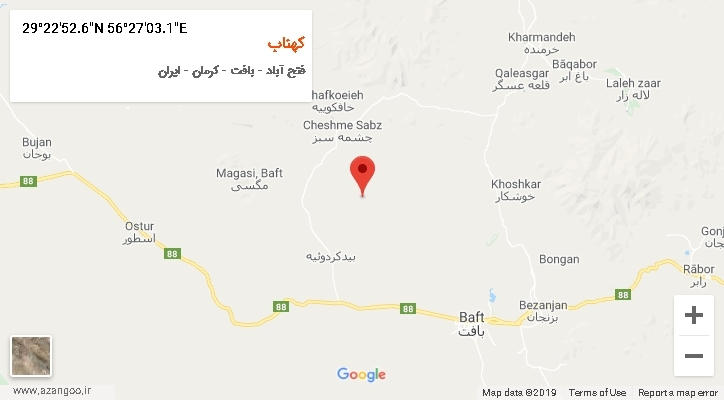 روستای کهناب بر روی نقشه