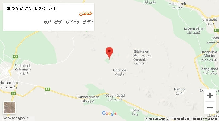 روستای خنامان بر روی نقشه