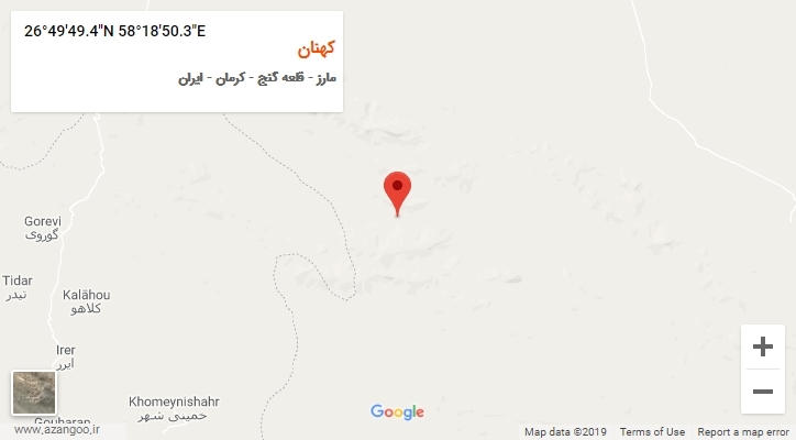 روستای کهنان بر روی نقشه