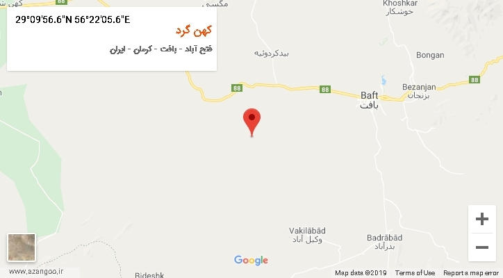 روستای کهن گرد بر روی نقشه