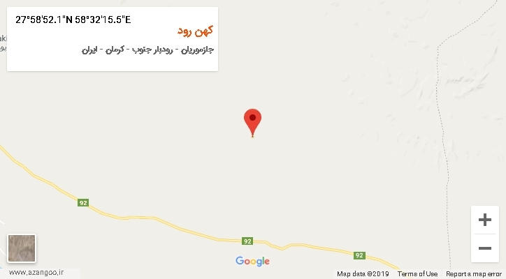 روستای کهن رود بر روی نقشه