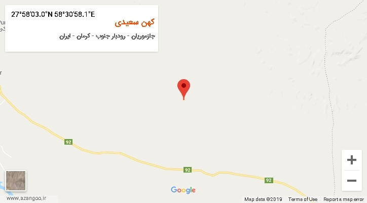 روستای کهن سعیدی بر روی نقشه