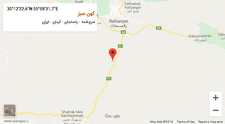 روستای کهن سبز بر روی نقشه