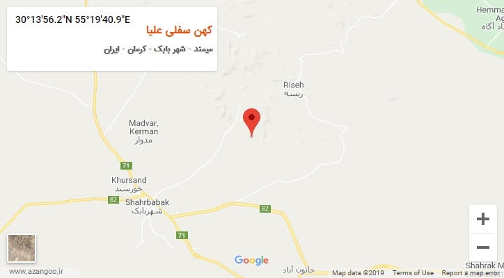 روستای کهن سفلی علیا بر روی نقشه