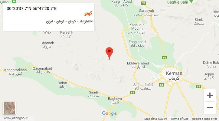 روستای کهنو بر روی نقشه
