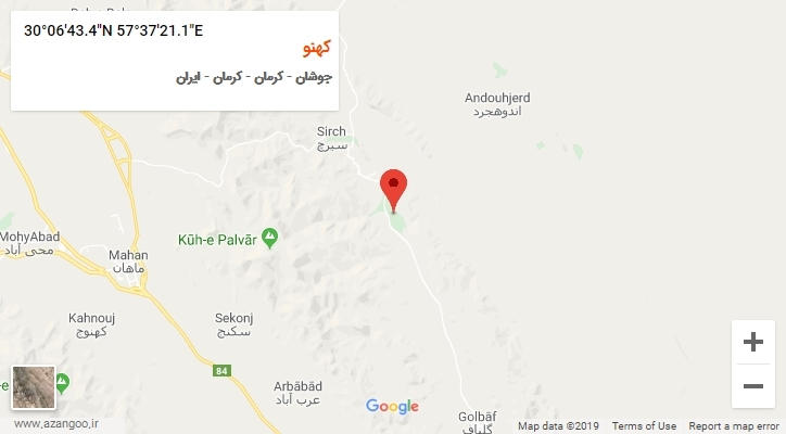 روستای کهنو بر روی نقشه