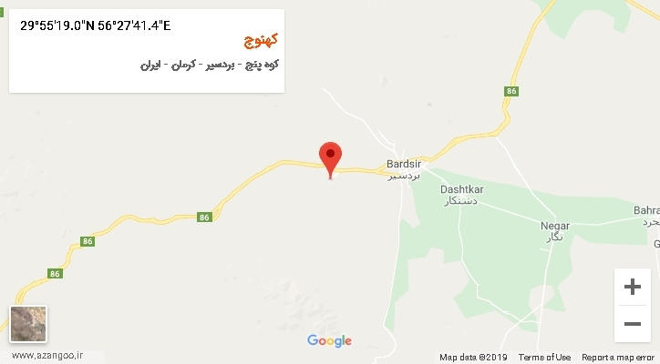 روستای کهنوج بر روی نقشه