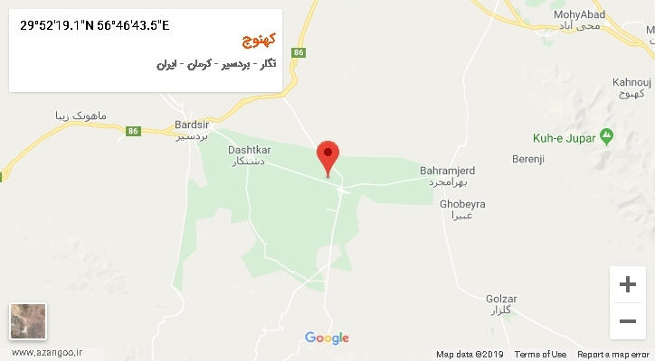 روستای کهنوج بر روی نقشه