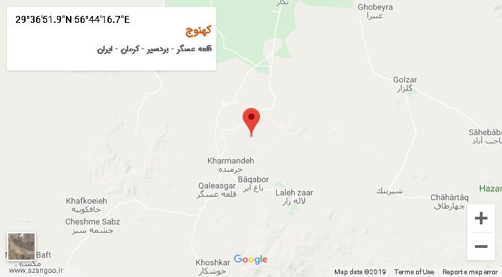 روستای کهنوج بر روی نقشه