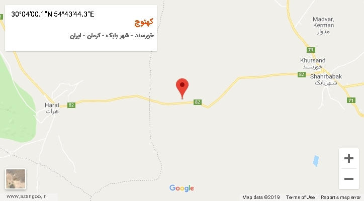 روستای کهنوج بر روی نقشه