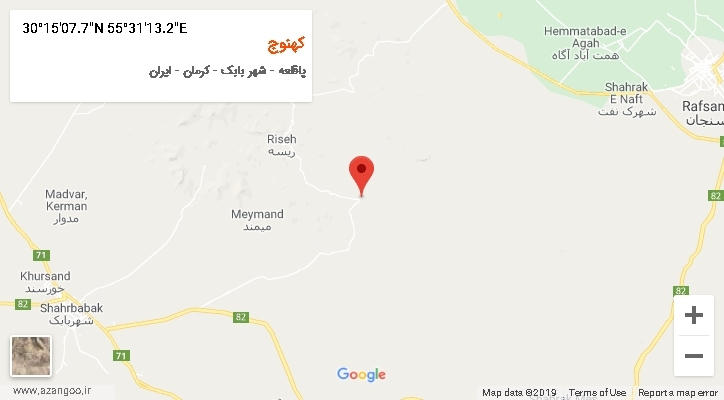 روستای کهنوج بر روی نقشه