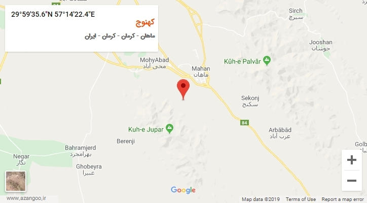 روستای کهنوج بر روی نقشه