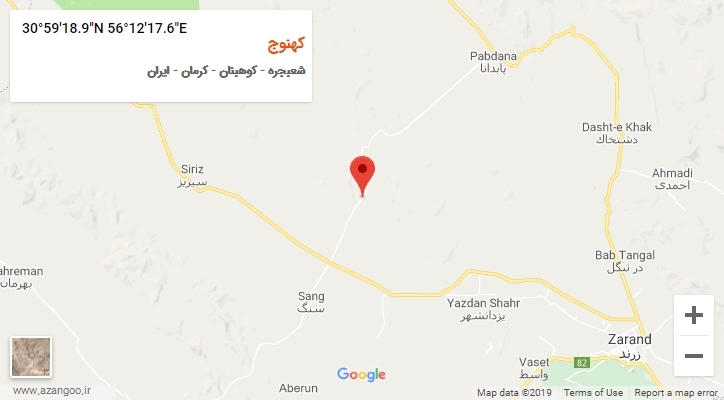 روستای کهنوج بر روی نقشه