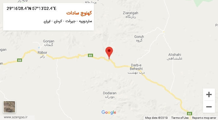 روستای کهنوج سادات بر روی نقشه
