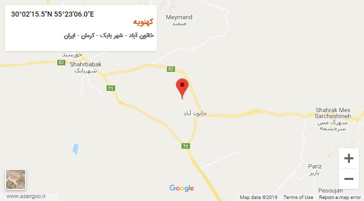 روستای کهنویه بر روی نقشه