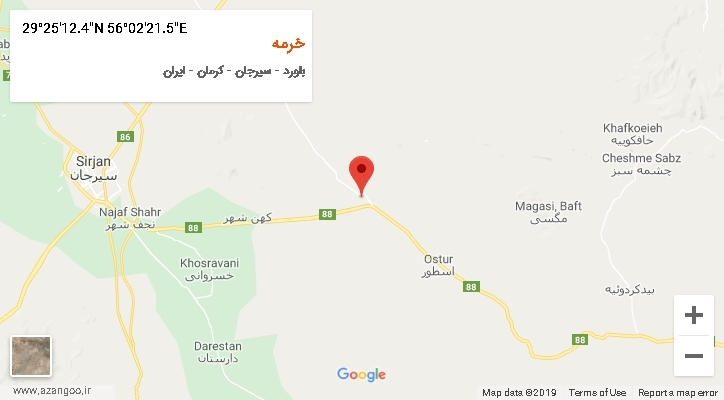 روستای خرمه بر روی نقشه