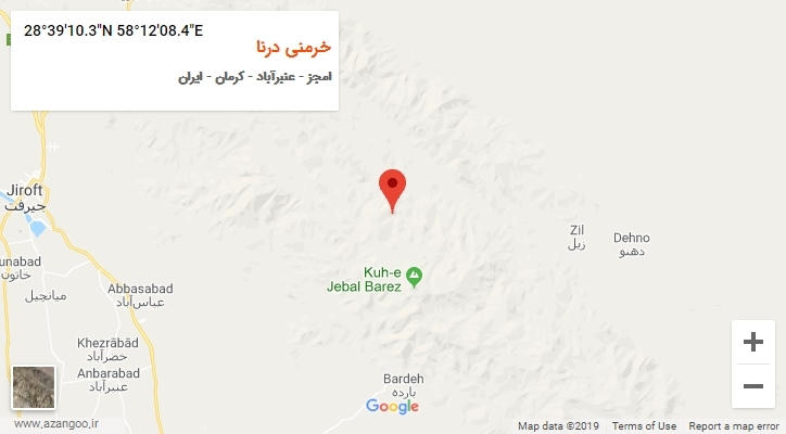 روستای خرمنی درنا بر روی نقشه