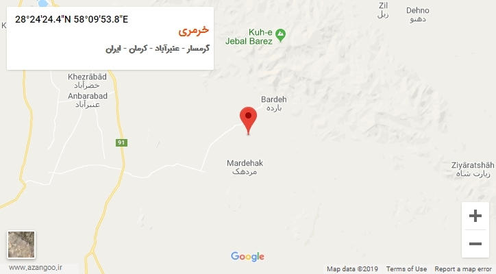 روستای خرمری بر روی نقشه