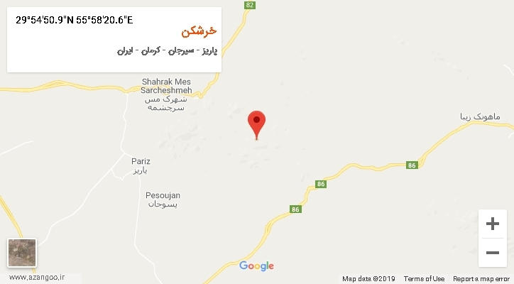 روستای خرشکن بر روی نقشه
