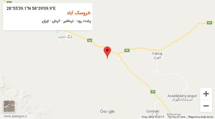 روستای خروسک آباد بر روی نقشه
