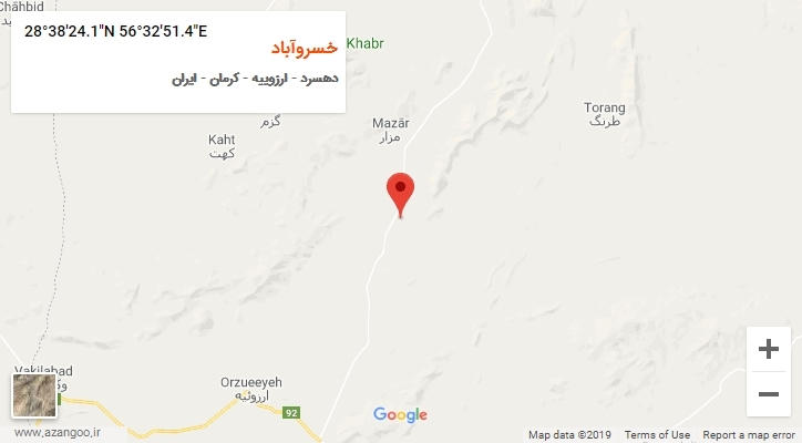 روستای خسروآباد بر روی نقشه